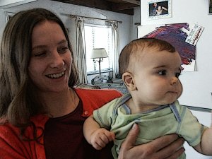 Stephanie with MacThomas (Mac), Nathan's newest nephew